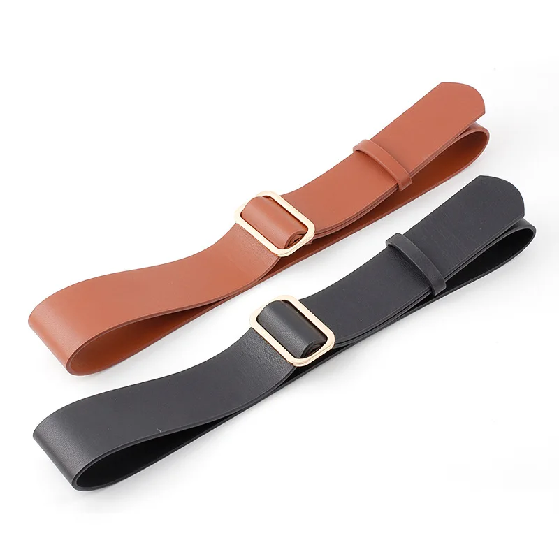 Женский ремень однотонный Прошитый искусственная кожа черный женский SE90|Женские