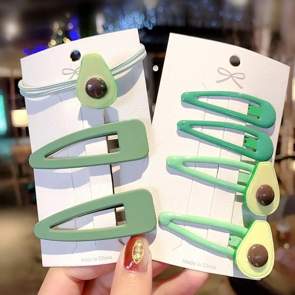 1 Набор новинка женские для девушек милые авокадо зеленые заколки милая повязка