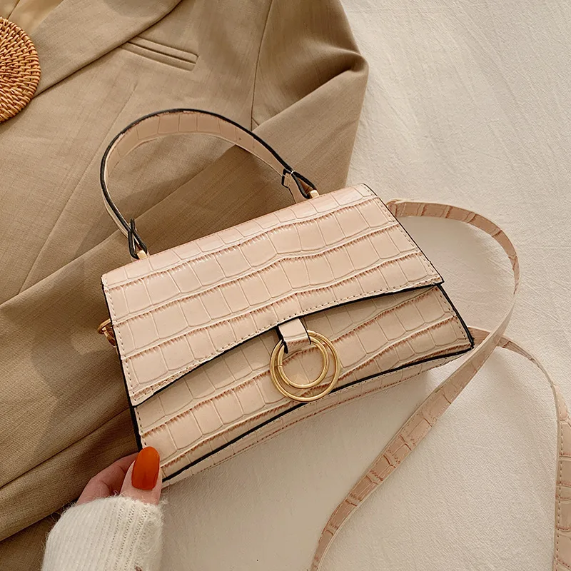 

Female Crossbody Bag Solid Color Crocodile Pattern Texture Pu Leather Single Shoulder Handbag Wholesale 2021 Fashion Lady Bags