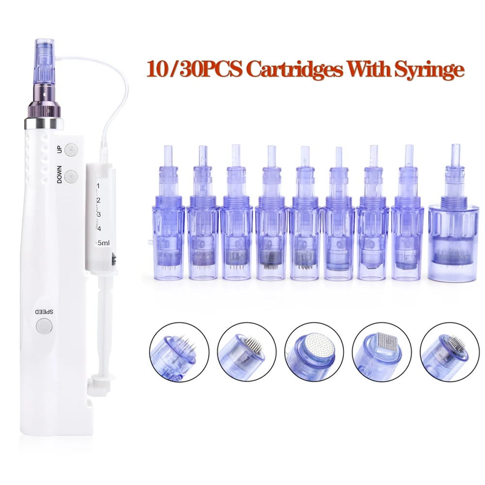 

10/30 шт. картриджи для дермапена, иглы для машины для наноинъекции, микроиглы с шприцем, мини-картридж для дермапена, микро-картридж для шприц...