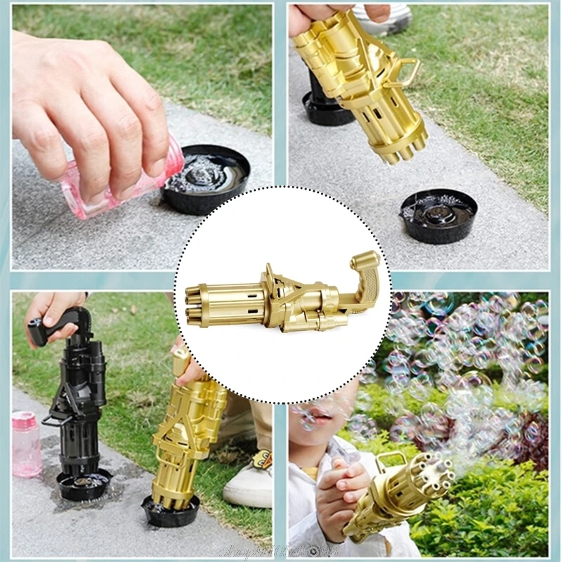 

2-in-1 Outdoor Bubble Maker Playing Toys Gatling Bubble Toy Bubble Blowing Machine Sports Outdoor Toy for Kids M05 21 Dropship