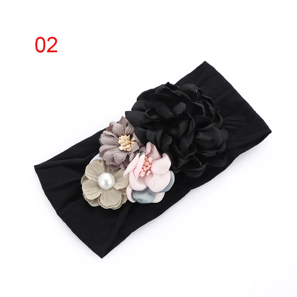 

Cute Toddler Girls Kid Baby Bow Hairband Elastic Headband 3D Flower Turban Flower Head Wrap Princess Hair Accessories