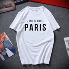 Мужская футболка с принтом Добро пожаловать в Париж, футболка с принтом Месси, женская футболка из 100% хлопка, одежда для фанатов, футболка оверсайз
