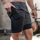 Мужские спортивные шорты 2 в 1, камуфляжные повседневные быстросохнущие шорты для тренировок, фитнеса, бодибилдинга, тактические, дышащие, летние