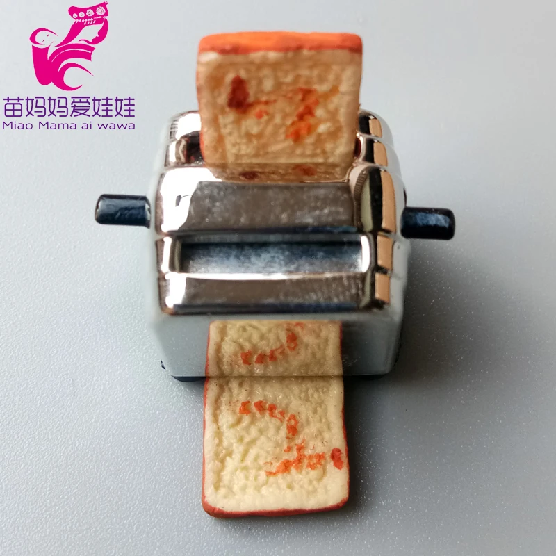 Симпатичный миниатюрный кукольный домик тостер с 2 шт. хлеба 1/12 еды для куклы