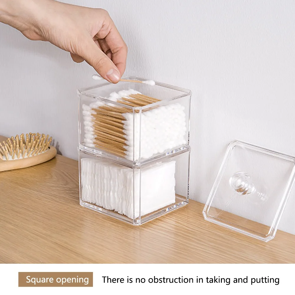 Акриловые ватные палочки держатель для хранения коробка портативный прозрачный