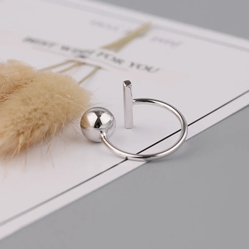 

Женское кольцо с круглым шариком, из серебра 925 пробы