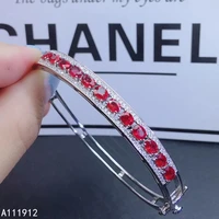 kjjeaxcmy fine jewelry natural ruby 925 sterling silver new women hand bracelet wristband support test classic