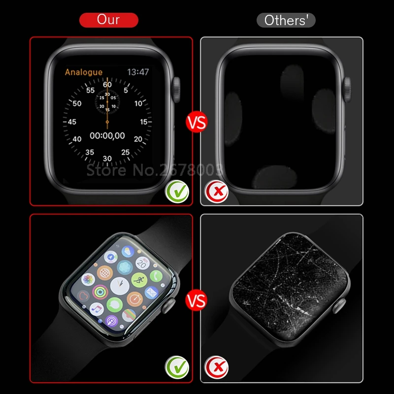 Защитное стекло закаленное 3D для Apple Watch Series 5 40 44 мм | Мобильные телефоны и