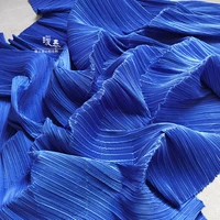 klein blue pleated fabric miyake folds imitation cotton linen diy art painting skirt dress clothes wedding decor designer fabric