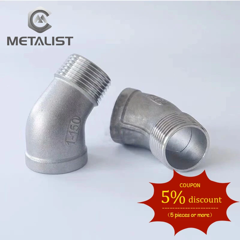 METALIST BSP 3/4&quotDN20 Female*3/4&quotDN20 Male Thread 45 Degree Elbow SUS304 Pipe Fitting Connector/Adapter For Water Oil Air |