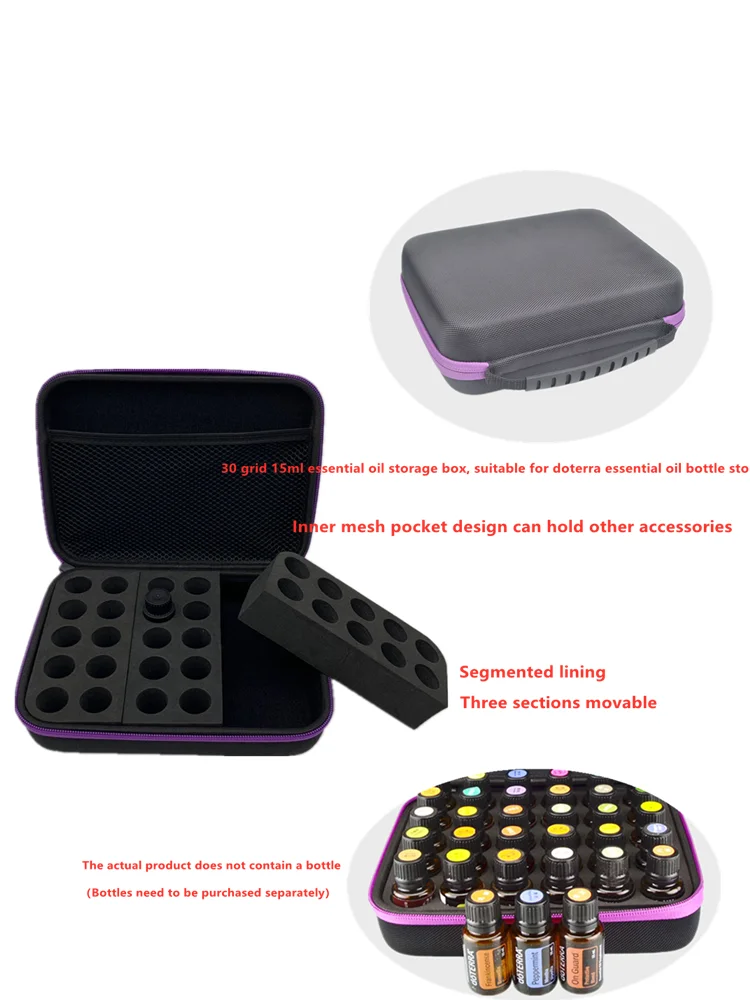 

Tote Bag Is Suitable For Doterra Essential Oil Bottle 30 Grid 5Ml Eva Storage Box Travel Storage Essential Oil Bottle Box