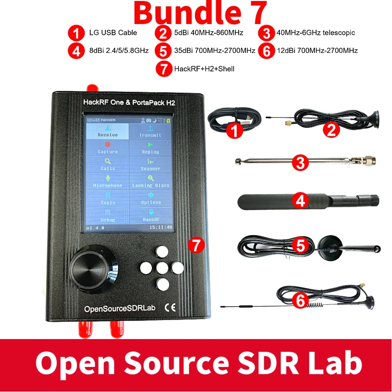 Новый Mayhem Portapack H2 Hackrf One SDR программно определяемое радио 1 МГц-6 ГГц опционально
