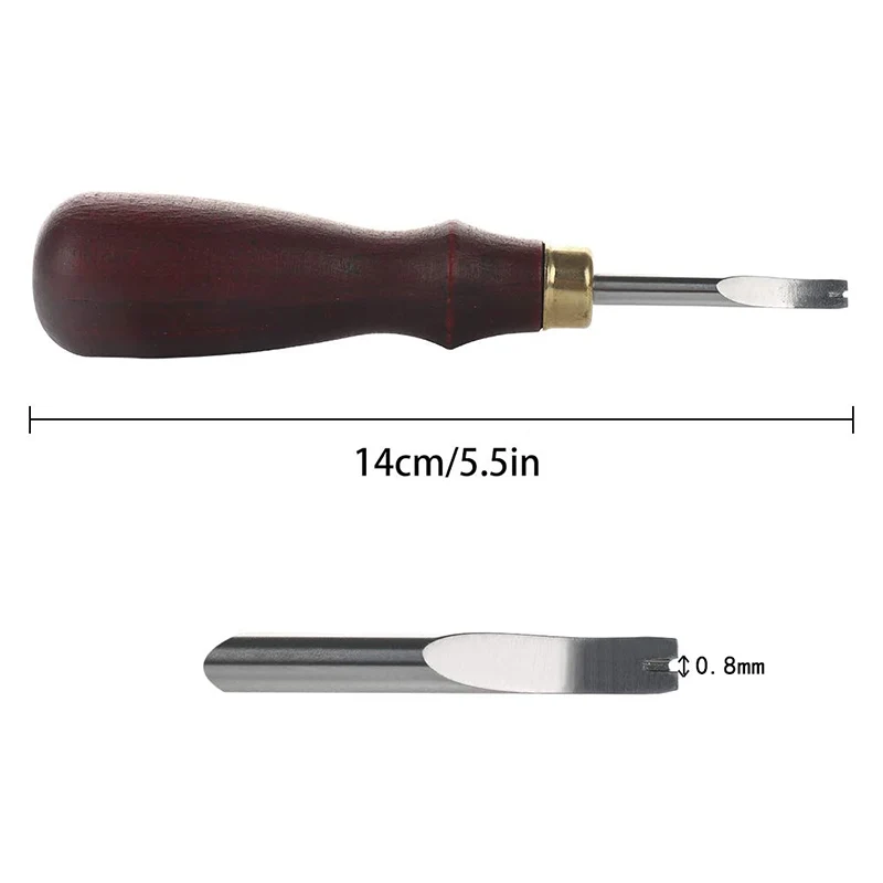 0.8mm LMDZ 1 шт. кожаный скашивающий режущий инструмент DIY Кожа ремесло край скашивающий нож с деревянной ручкой 0,8-1,5 мм - Цвет: 0.8mm