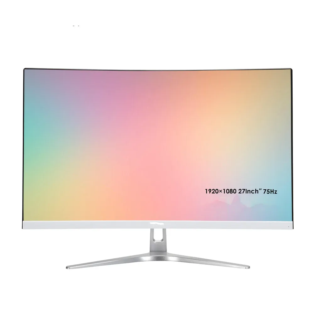 Монитор для компьютера 27 дюймов изогнутый экран 2K 60/75 Гц HD игровой VGA HDMI плоский |