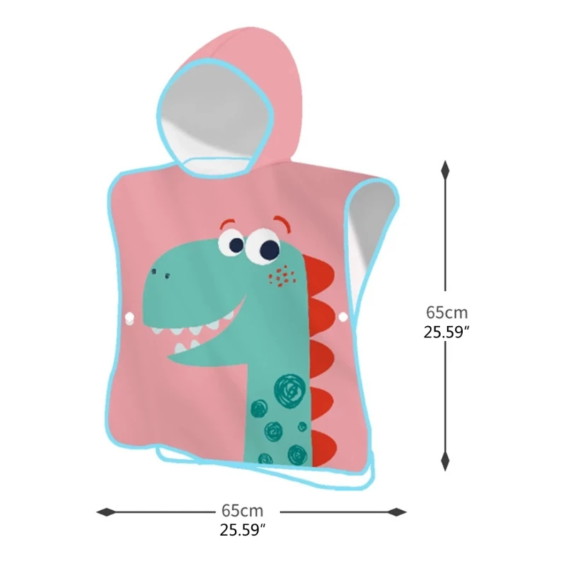 

Dinosaur 2-8 Years Kids Hooded Beach Bath Towel Poncho for Toddler Infant Boys Soft Cartoon Swim Towels Wrap with Hood