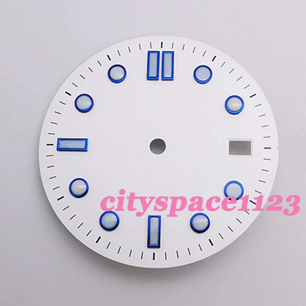 

31mm White Sterile Luminous Men's Watch Dial Date Window Suitable for NH35, NH36 Automatic Movement