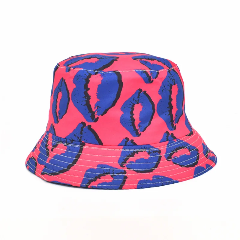 

new fisherman's Hat Women's print double sided wear Korean fashion hat basin hat men's fashion outdoor travel sun hat