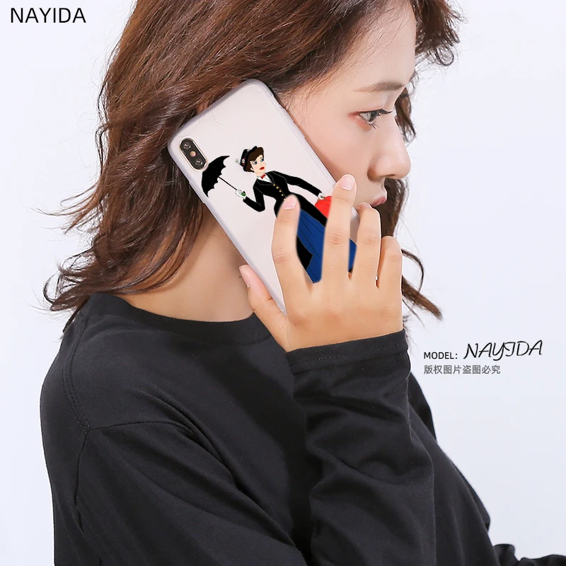 NAYIDA umbrella mary poppins Мягкий силиконовый чехол для iPhone 13 12 Mini 11 Pro XS Max XR X 8 7 6 Plus SE S с