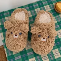 upgrade cute animal slipper for women girls fashion kawaii fluffy winter warm slippers woman cartoon rabbit bear house slippers