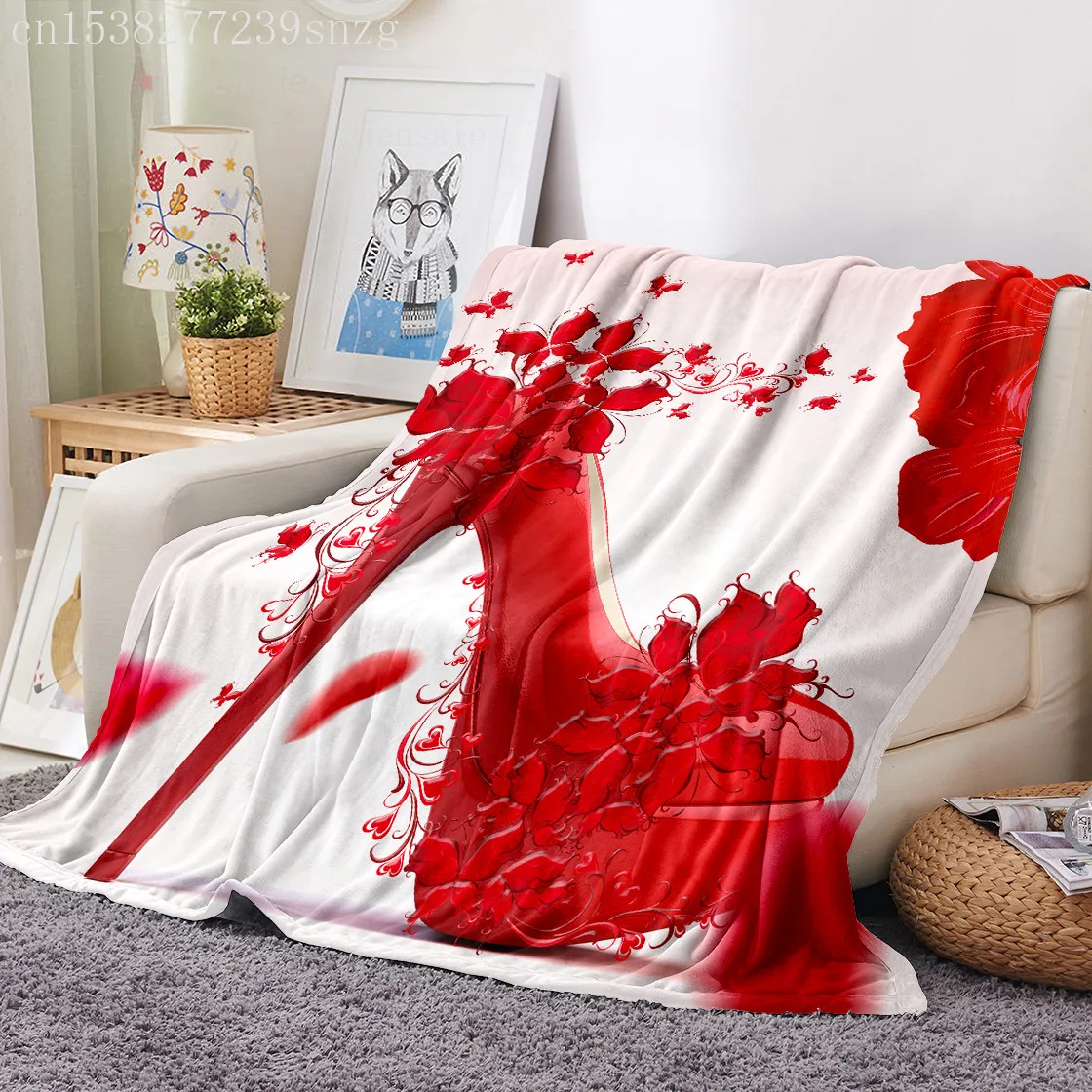 

Красное Фланелевое теплое одеяло на высоком каблуке с принтом летучая мышь кораллового цвета диван/диван-кровать/Путешествие на самолете ж...