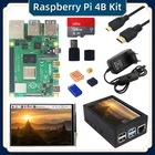 Raspberry Pi 4 Model B Kit 2G  4G  8G RAM + 3,5 дюймовый сенсорный экран + чехол + источник питания + карта + радиатор для Raspberry Pi 4