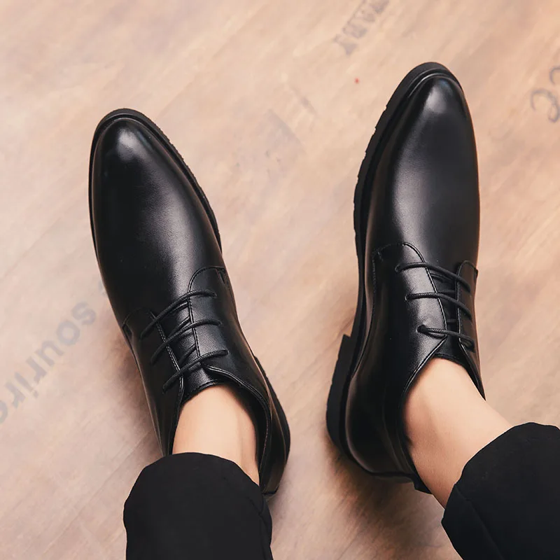 Кожаная роскошная мужская повседневная обувь Мужская на шнуровке Повседневные