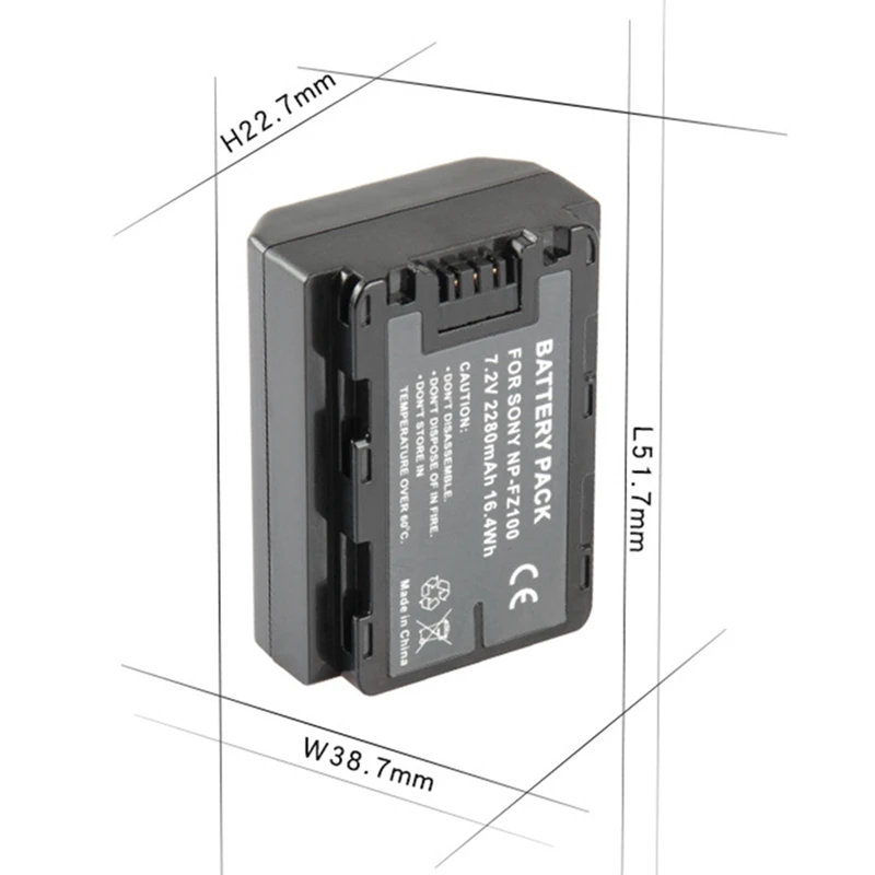 

Suitable for Sony NP-FZ100 Camera Battery, Support A7M3 V20 A9 V3.10 Firmware Upgrade
