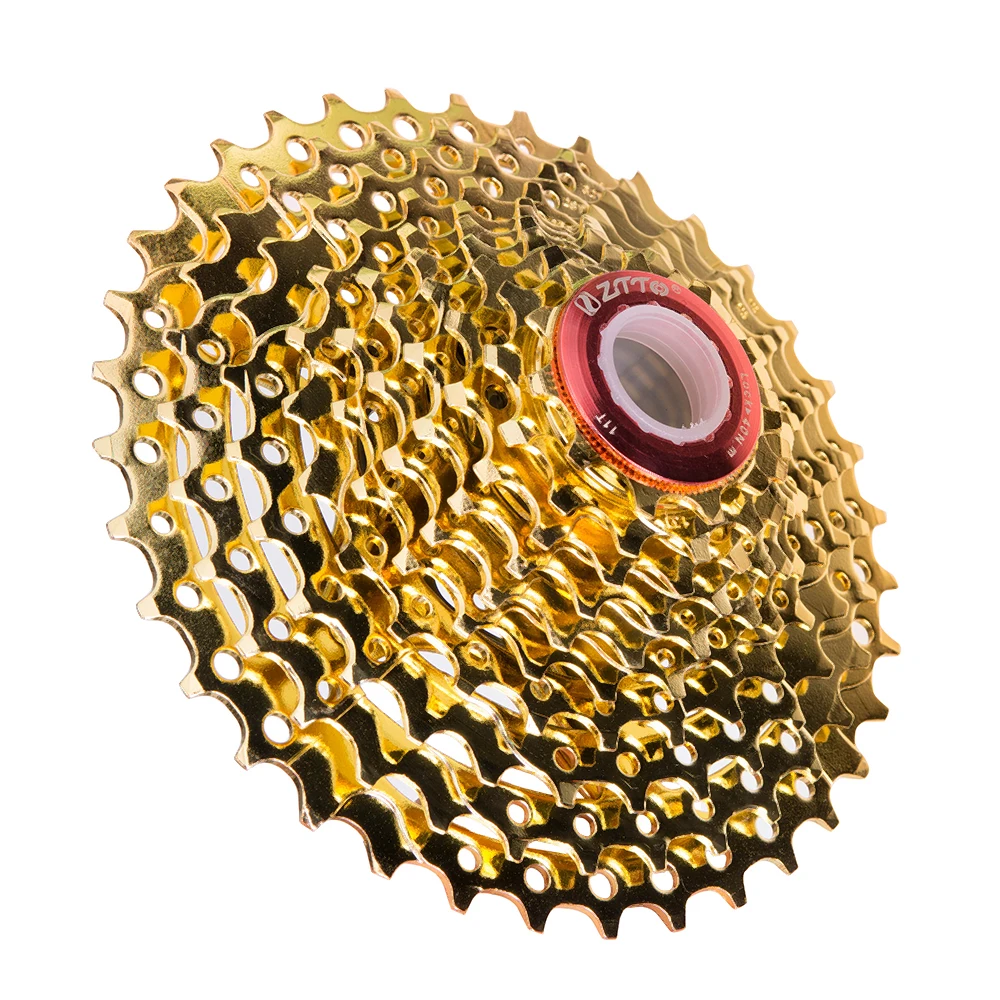 

ZTTO Gold Golden MTB Bike 11-36T Cassette Sprocket Parts 9/10 Speed Optional MTB Bike Chain Wheel Parts