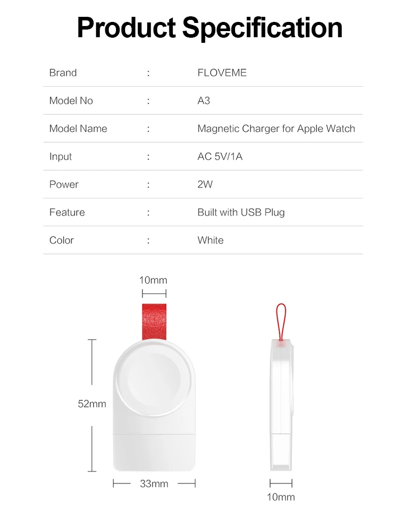 Беспроводное зарядное мини-устройство WK для Apple Watch Series 4 3 2 1 портативное быстрое магнитное зарядное устройство USB без зарядного кабеля быстрая зарядка док-станция