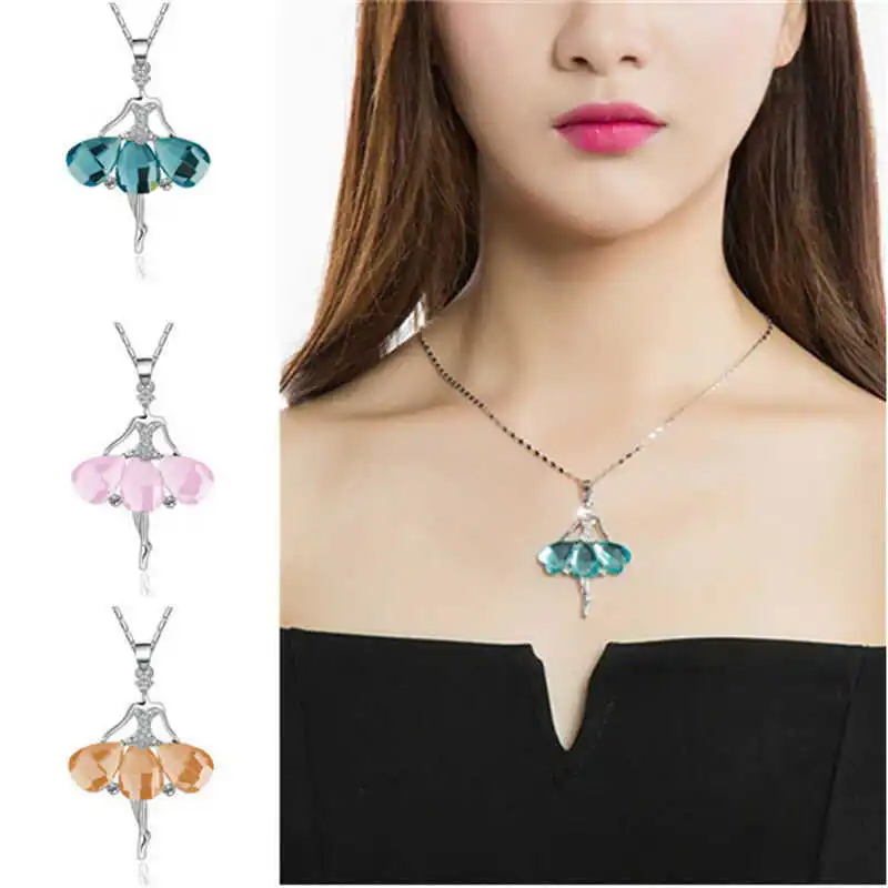 

Fashion Lady Dancing Ballerina Dancer Ballet Pendant Necklace Charm Surprise Jewelry Gift for Girls Women