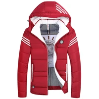 warm cotton jacket single breasted casual thick warm hooded jacket mens winter thick short coat youth