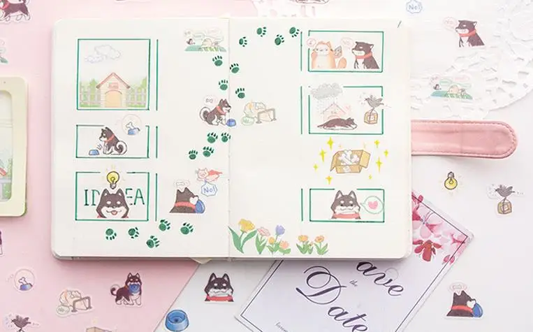 40 шт./упак. Kawaii животное Пингвин Оттер собака кошка Единорог лиса DIY декоративные этикетки для скраббукинга альбом канцелярские принадлежности для наклеек