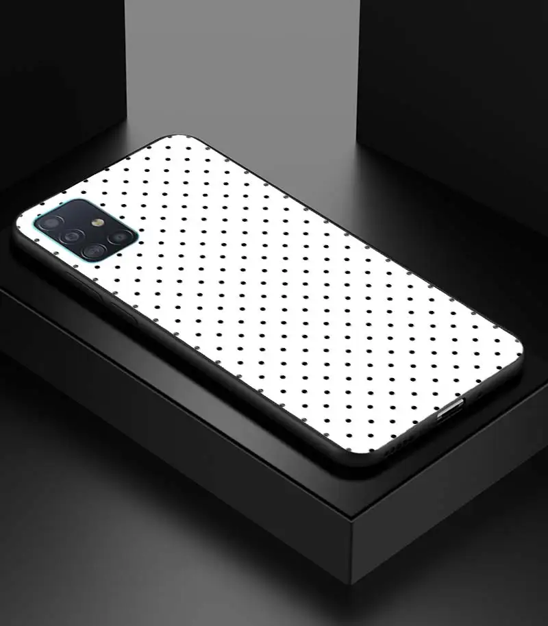 

Black and White Polka Dot Case for Samsung Galaxy A51 A50 A71 A21s A70 A30 A31 A41 A11 A91 A01 A51 A71 A42 5G Cover Capa