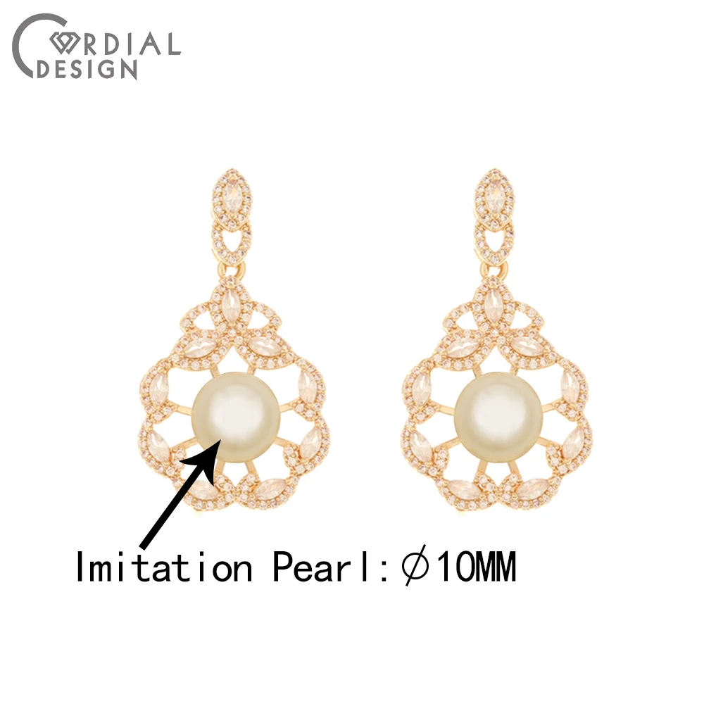 

Cordial Design 10Pcs 21*38MM Jewelry Accessories/Flower Shape/Hand Made/CZ Charms/DIY Making/Blank Tray/Necklaces Pendant