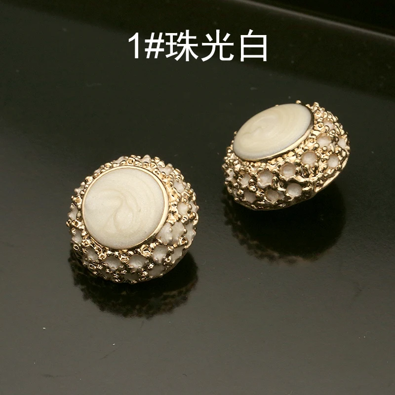 Пуговицы металлические золотистые для одежды корона жемчужный шар 3 шт. | Дом и