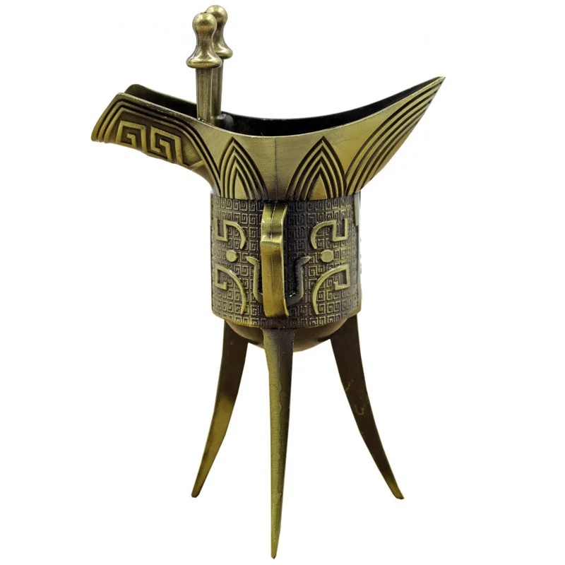 

Vintage Bronze Wine Glass Home Furnishings Pure Copper Emperor Cup Chinese Style Wine Craft Gift