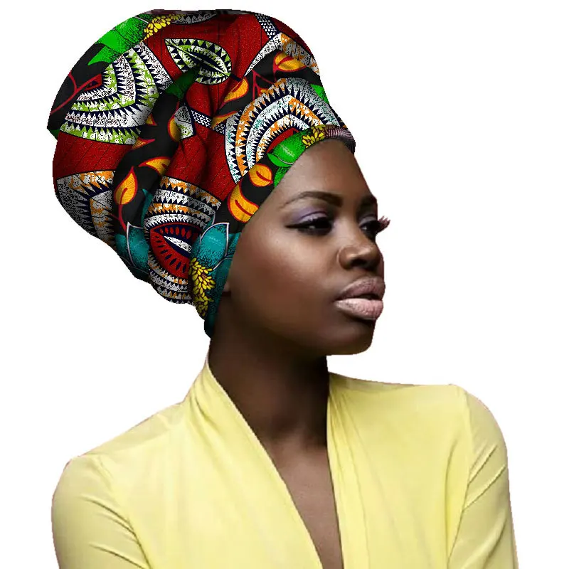 

African Headtie Turban Wax Fabric Headwrap Ankara Bonnets Accessories Bandanas Lady Hijab Scarf Hat Long Tail Cap South Africa