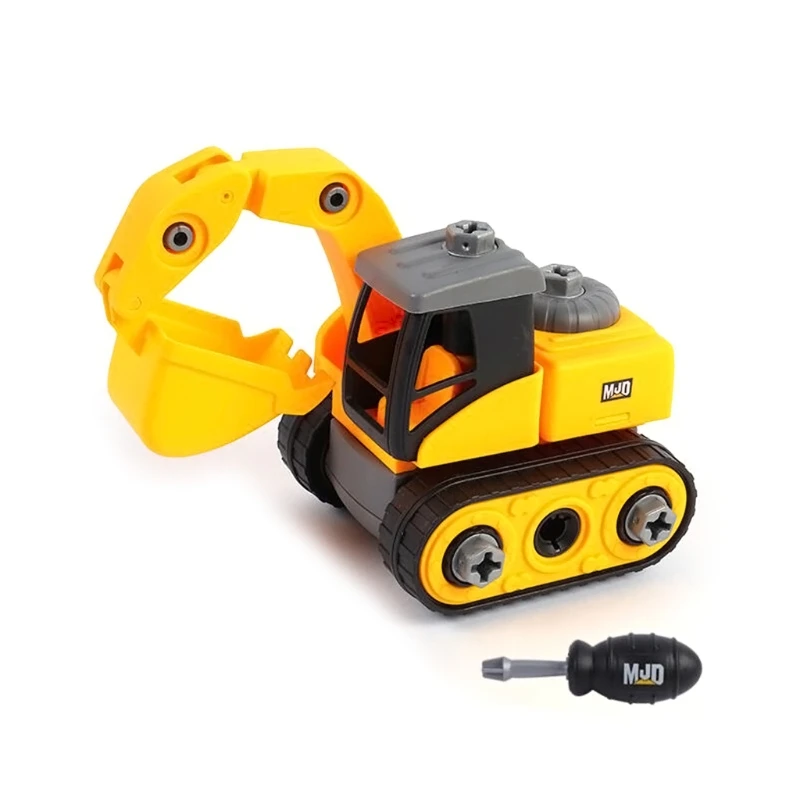 P15C Excavator Dump Toy for Kids Mini Inertial Construction Vehicle Movable Joints Bulldozer Digger Model Children Gift