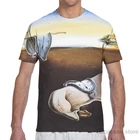 Мужская футболка с надписью постоянство памяти-Сальвадор Дали, модная женская футболка со сплошным принтом, топы для мальчиков, футболки, летние футболки