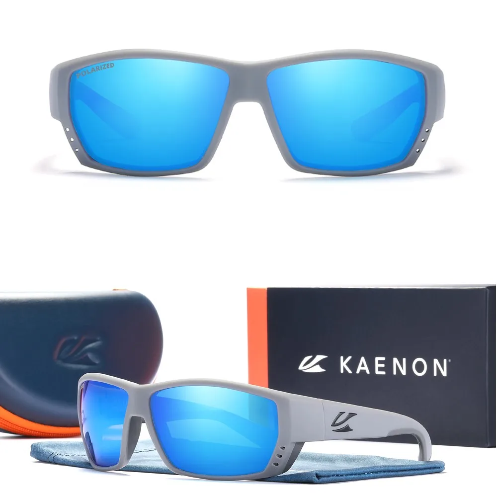 

KAENON Brand New Arrived Rectangular Men's Sunglasses Polarized Sports Fishing Eyewear TR90 Frame 11 Colors With Original Case