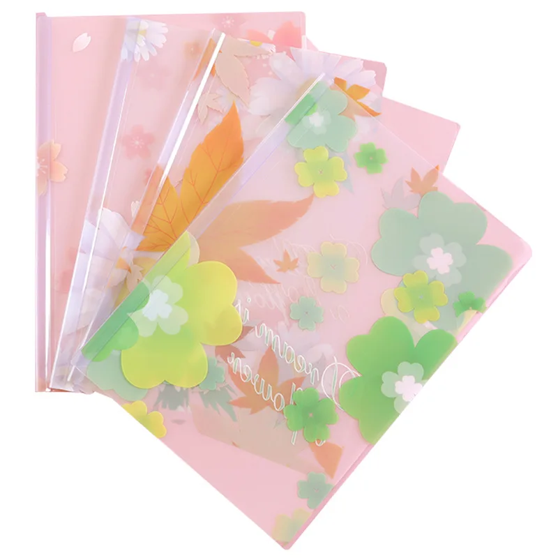 

A4 4pcs Transparent PP Filling Bag Report Cover Cute Book Cover Document Holder File Folder