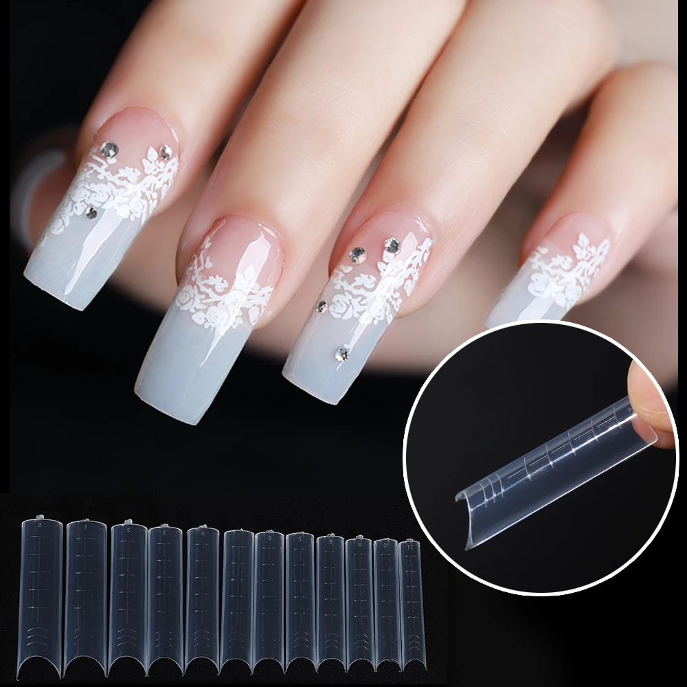 

240pcs Clear Dual Forms Nail System Full Cover Nail Extension DIY Nails Accessoires Manicure Tools Quick Building Gel Mold Tips