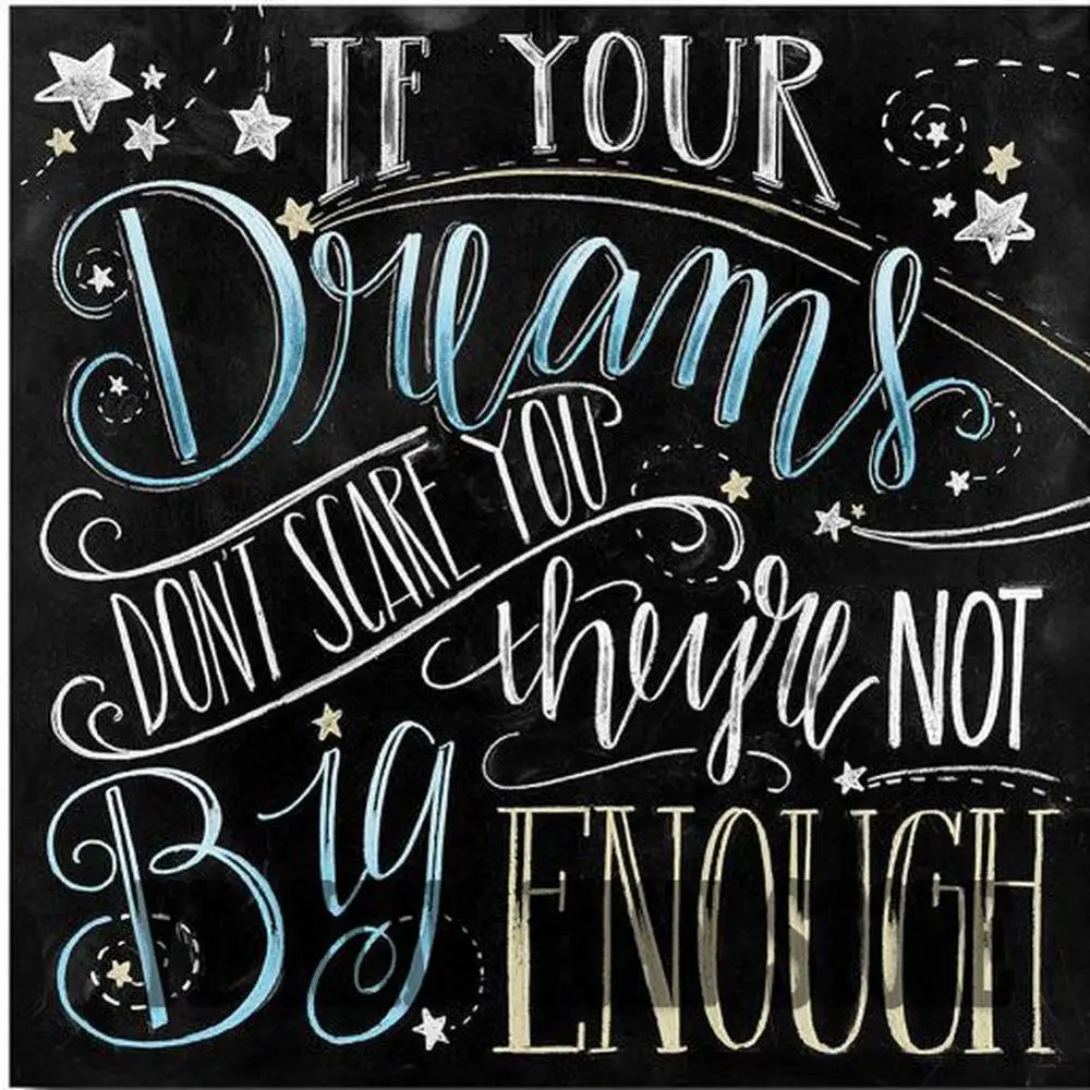 Алмазная мозаика 5D полная дрель крестиком текст черно белые звезды Ремесло