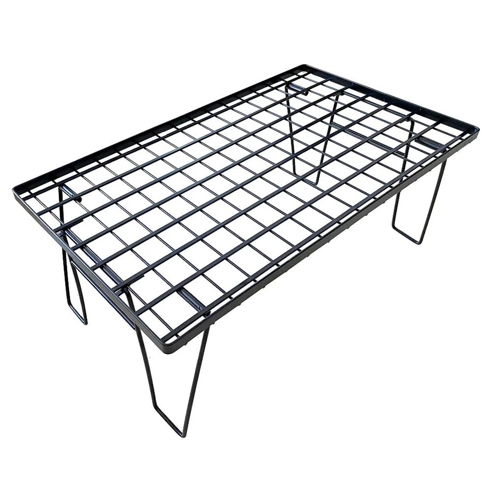 

Уличный портативный стол-гриль, складной стол для кемпинга, металлическая подставка для гриля, стол, дренажная стойка, нагрузка до 88 фунтов, ...