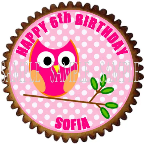 Сова съедобный торт Топпер Вафля риса Бумага кекс печенье украшение на заказ