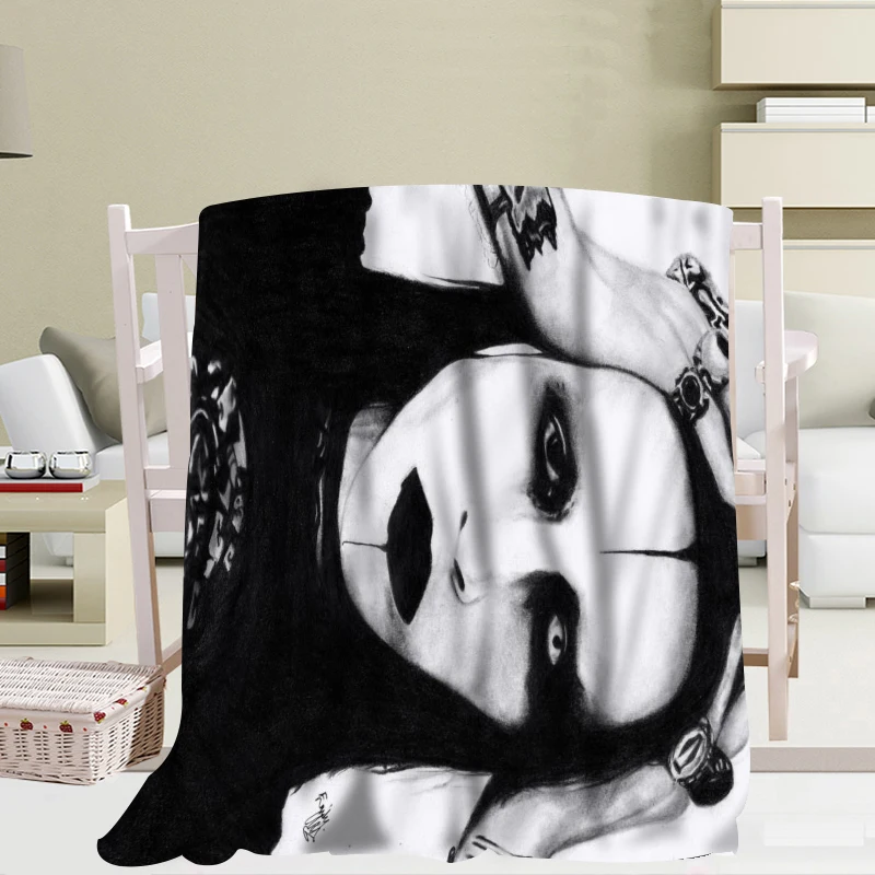 

Mantas cómodas con estampado 3D de Marilyn Manson, manta suave para el hogar/sofá/ropa de cama, funda portátil de viaje para adu