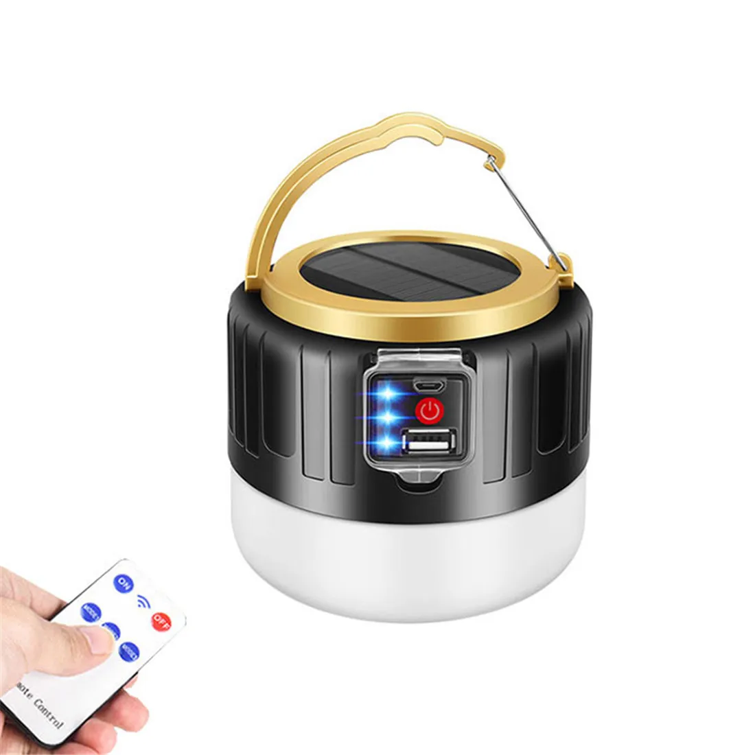 

Solar Powered LED Camping Lanterns,Remote Control USB Rechargeable Portable Emergency Lights for Power Outages,Hiking & Camping
