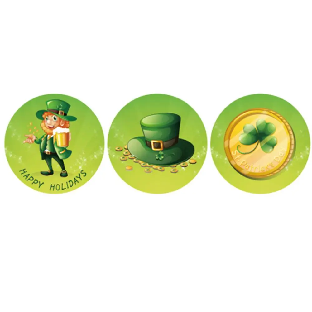 500Pcs Happy St.Patrick's Day Stickers DIY Candy Favors Gift Boxes Seal Labels Packaging Sticker Irish Festival Party Decor | Игрушки и