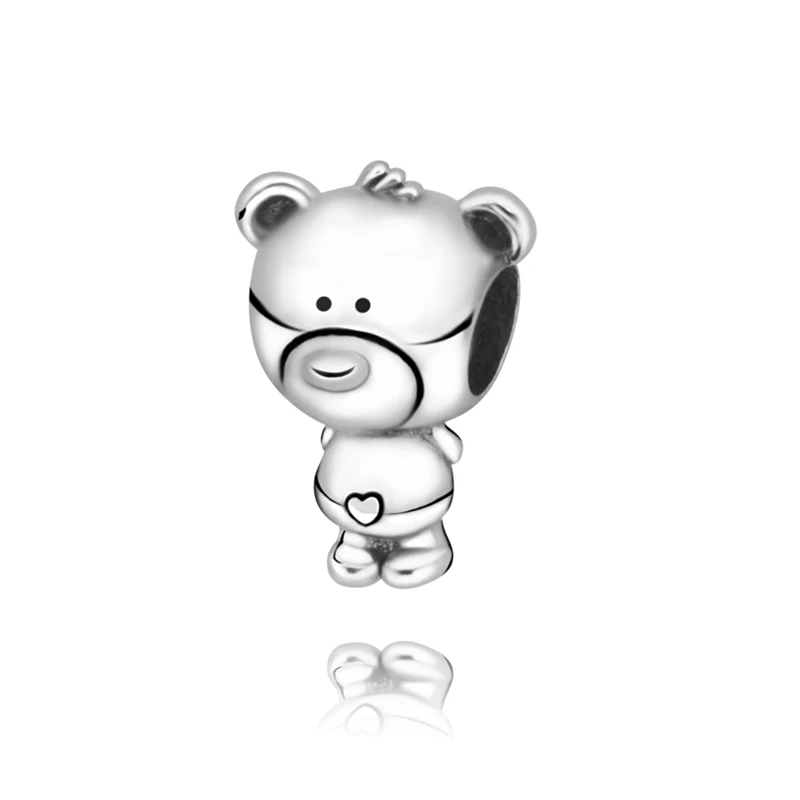 Горячая Распродажа 100% Оригинальные Серебряные браслеты Pandora в виде медведя Тео